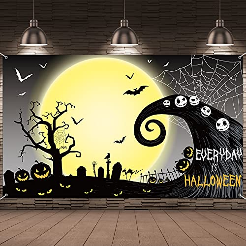 Halloween Pumpkin Backdrop Halloween Party Banner Halloween Moonlight Photo Booth Horror Night Halloween Children Background Props Decoration for Halloween Party Supplies