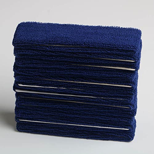 Image of Cotton Sweatband Headbands,Pack of 12,Elastic Stretchy Sport Terry Cloth Sweat Bands,Yoga Workout Fitness Exercise Basketball Headband