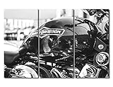 TUMOVO 3 Pieces Black and White Painting Motorcycle Tank Wall Art St. Petersburg Motor Vehicle Poster Canvas Prints Modern Artwork Wall Decor for Bedroom Home Office Ready to Hang, 60' Wx40 H