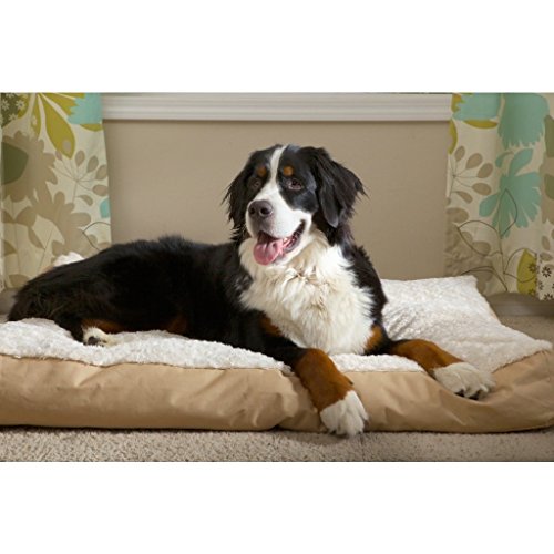 Image of Furhaven Pillow Dog Bed for Large /Medium Dogs w / Removable Washable Cover - Ultra Plush Faux Fur & Suede Mattress - Chocolate, Large