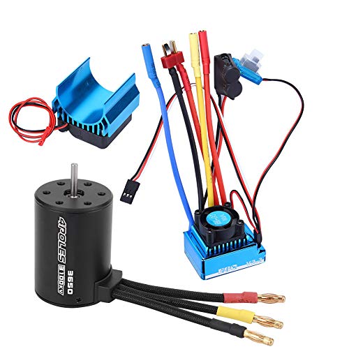 Moteur sans balais ESC, 3650 45 A/60 A/80 A/120 A en alliage à l'échelle 1:10, moteur RC 3100 KV, ESC sans balais et dissipateur thermique adapté pour...
