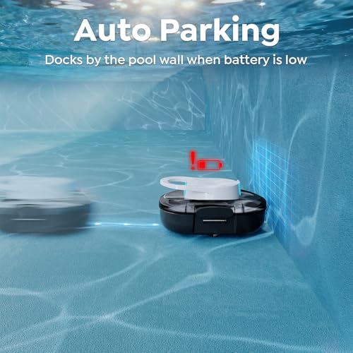 Image of S1 Pro Cordless Robotic Pool Cleaner, 130-Min Runtime, Cleans Up to 1,292 Sq.Ft, Dual-Motor Pool Vacuum, Automatic Cleaner with Large Filter Basket, Fast Charging & Self-Parking(Glossy Black White)