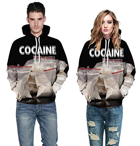 Unisex Cocaine Letters Sweater 3D Digital Printing Hoodie Lovers Sweatshirt 5