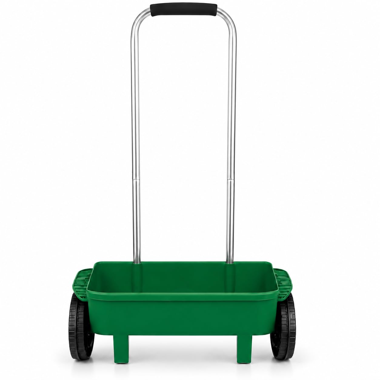 DUAS 12L Lawn Seed Spreader Wheeled Push Fertiliser Spreader with 110cm Handle, Grass Seed Feed Distributor for Garden Lawn Care, Salt & Grit Spreader, Outdoor Planting Tool for Even Seed Coverage