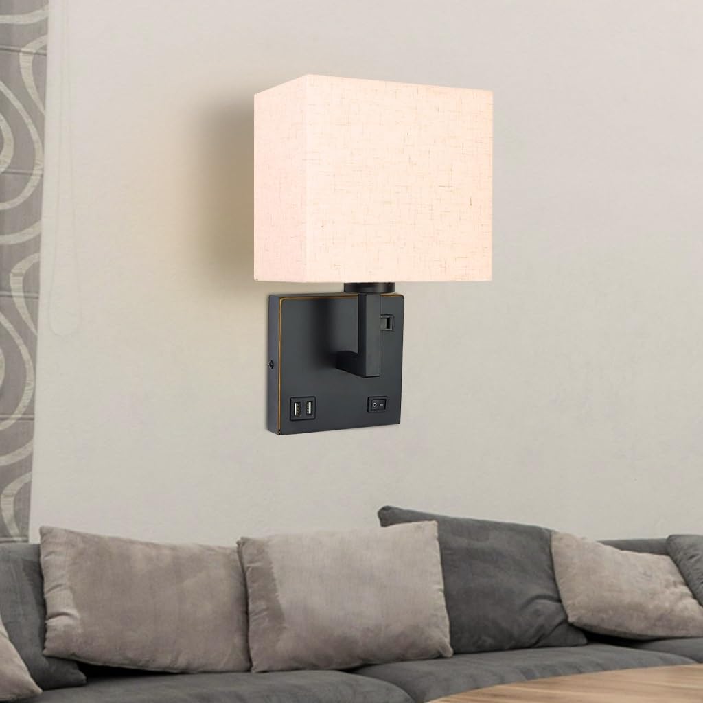 Lámpara de pared decorativa interior en tela de diseño moderno