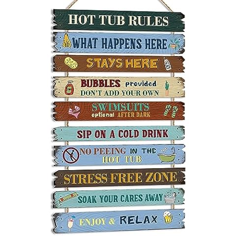 Tatuo Hot Tub Rules Sign Set Cover