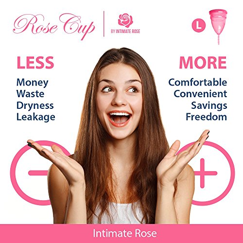 Intimate Rose Menstrual Cup is Perfect for Beginners - 12 Hour Period Protection with FDA Approved Silicone - More Comfortable Than Others - Eco-Friendly Alternative to Pads & Tampons