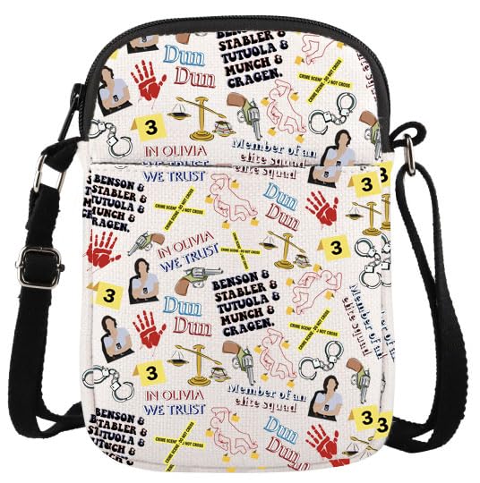 Tv Series Fans Gift Zipper Pouch Law Detective Team Tv Show Merchandise Crossbody Bag (Law Pattern CB)