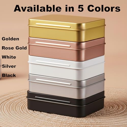 Image of 6-Pack White Hinged Tin Boxes for Hardware