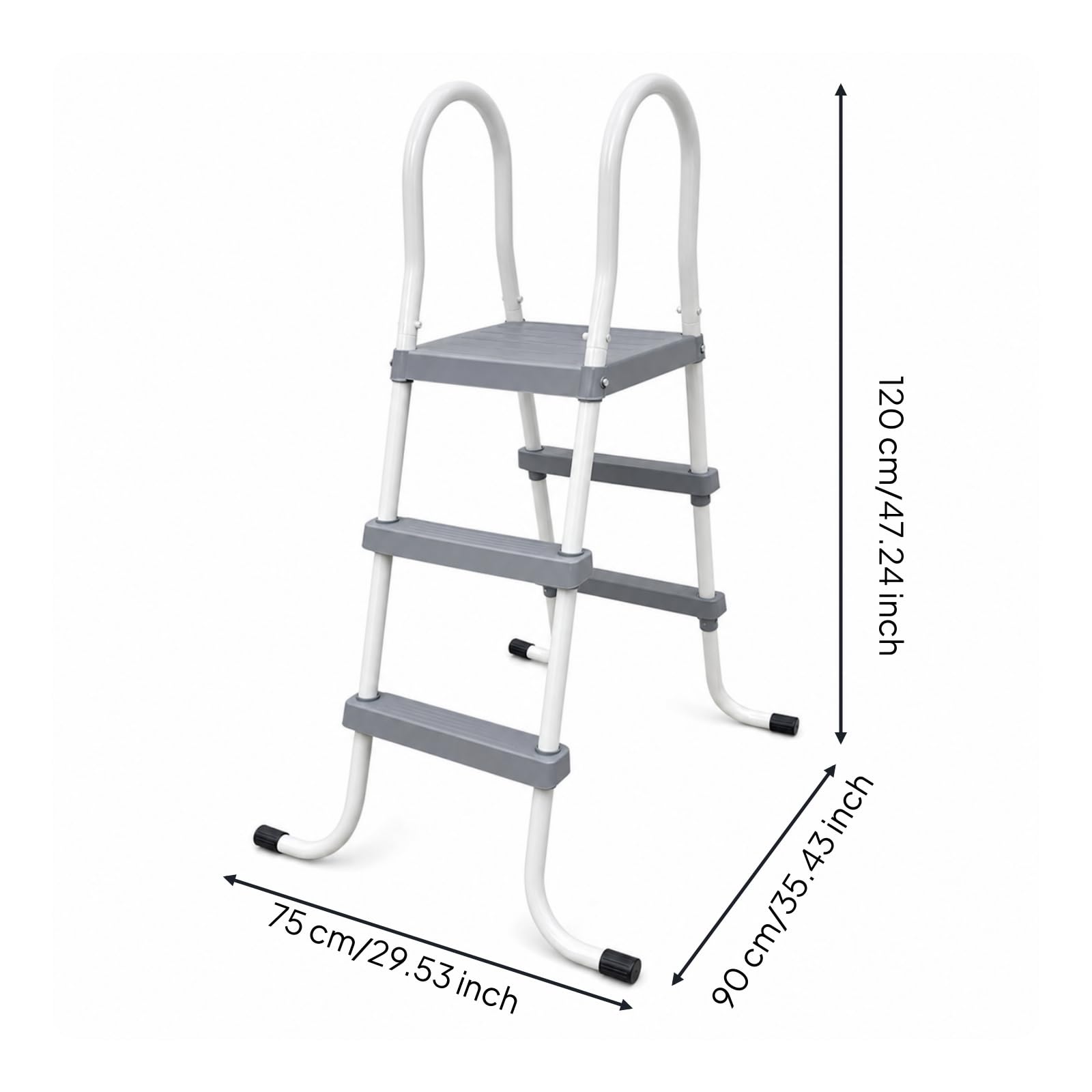 Escalera con Pasa Curvos Seguro Escalera Piscina Curvada Antislizante para s, Jardín, 84cm