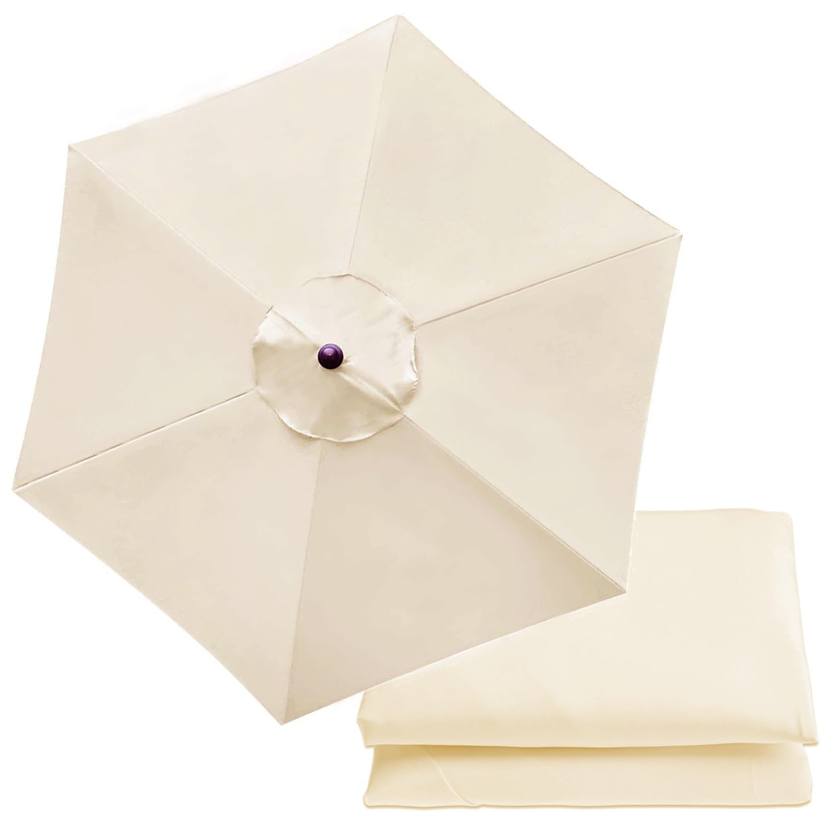 9.8ft/3m Patio Umbrella Replacement Canopy 6 Arms/8 Arms Replacement Parasol Canopy Cover Replacement Cloth For Cantilever Umbrella (Color : Off-white, Size : 6 ribs-2.7m(8.8ft)) — image 1