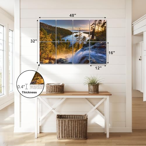 8 Panels Art Acoustic Panels Emerald Bay Sunrise Lake Tahoe Paneles Acústicos Decorativos para Pared 48"x32" para Estudios de Grabación y Hogar miniatura 3