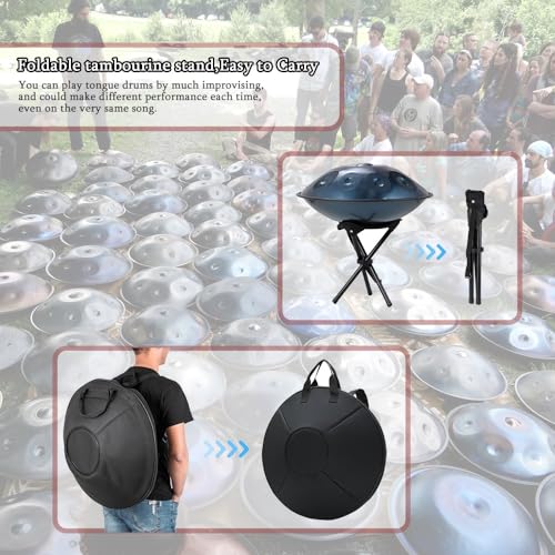 Handpan Drum 9 Notas D Menor 22 Pulgadas Negro miniatura 4