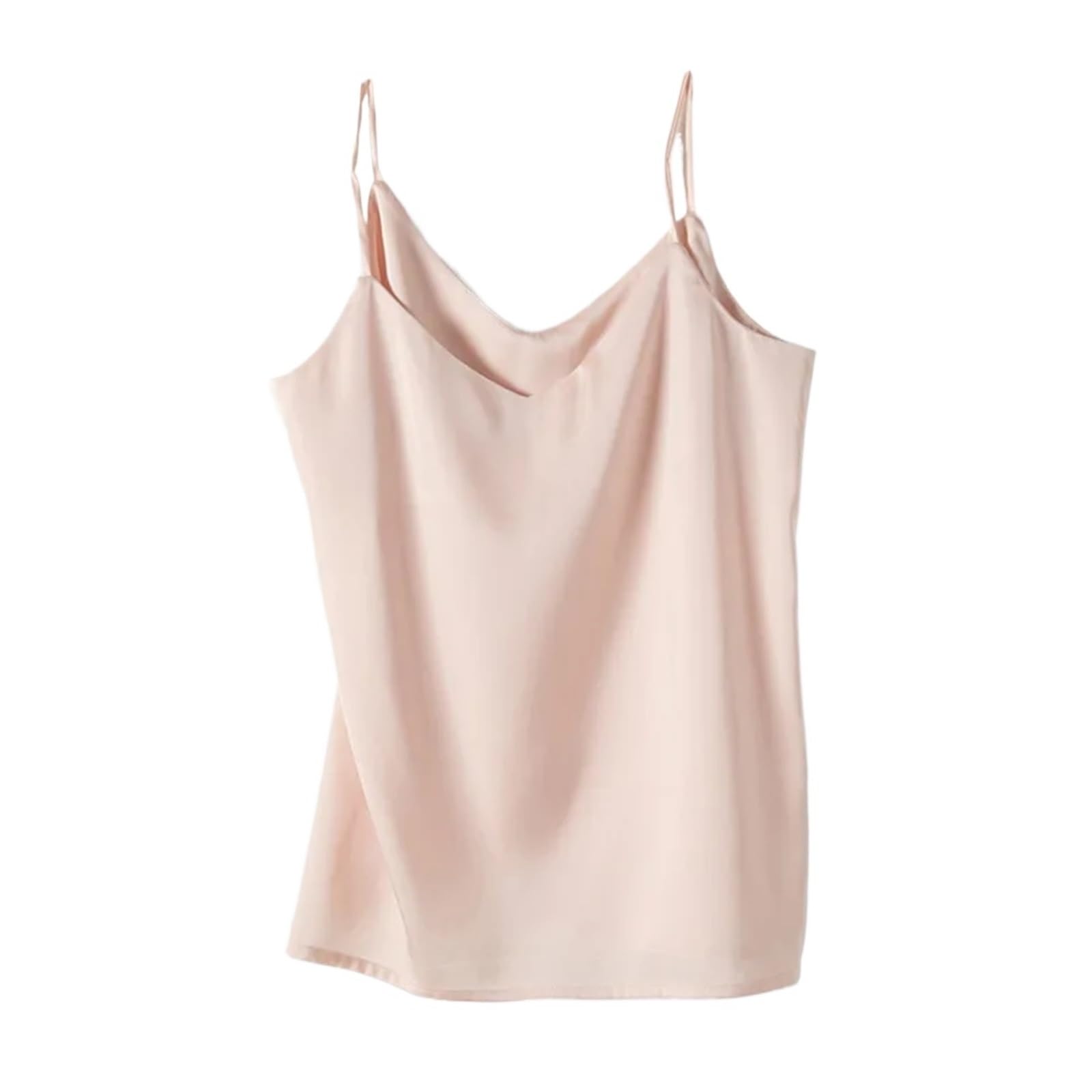 Top de Camisola de Seda Camisola de Tirantes for Mujer, Top Halter con Cuello en V, básica, sin Mangas, satén y Seda, for Verano, Primavera otoño para IR al Trabajo