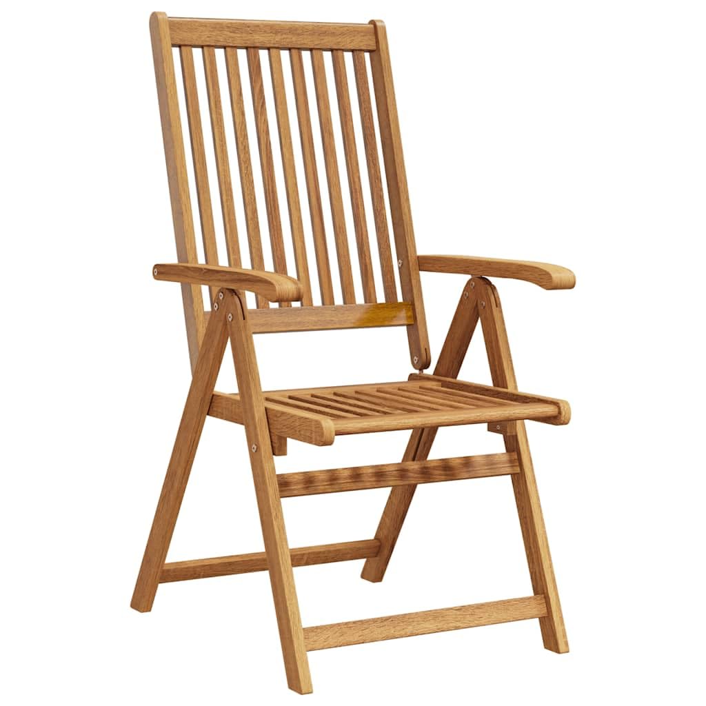 vidaXL 3x Solid Acacia Wood Folding Garden Chairs Outdoor Seating Furniture Side Chair Folding Seat Home Patio Terrace Balcony Seat