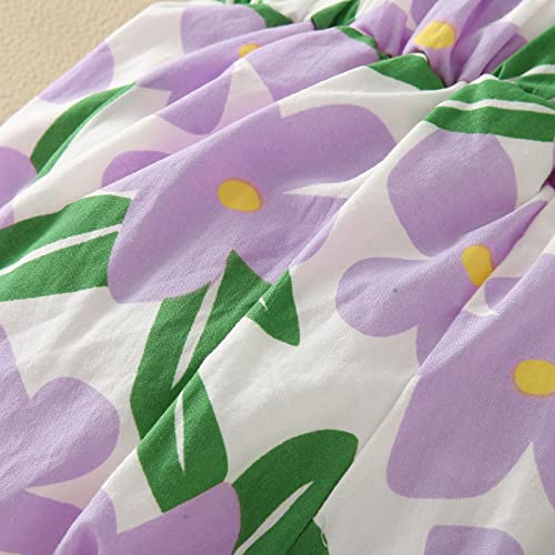 Little Girls Floral Print Bubble Shorts Kids Toddler Elastic High Waisted Summer Comfortable Casual Active Shorts4