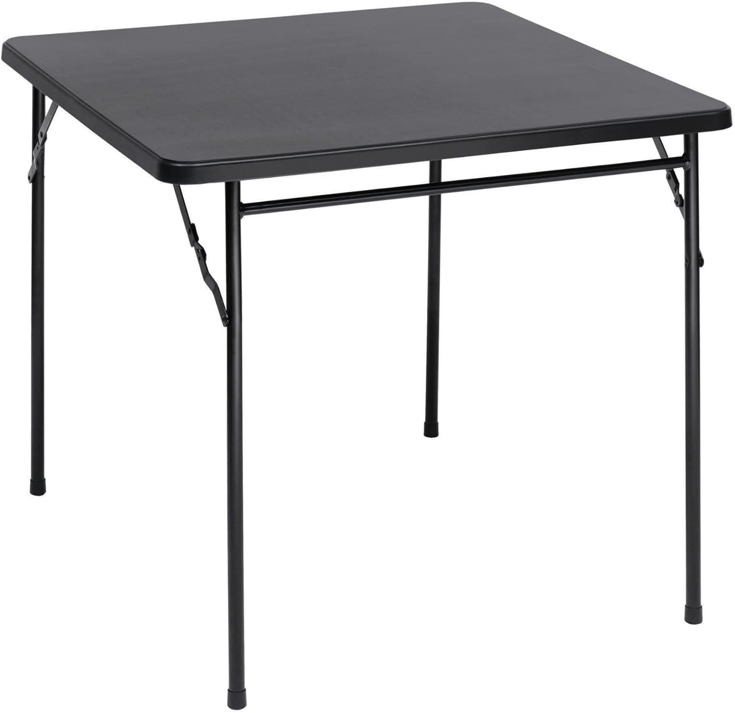 Realspace® Molded Plastic Top Folding Card Table, Black