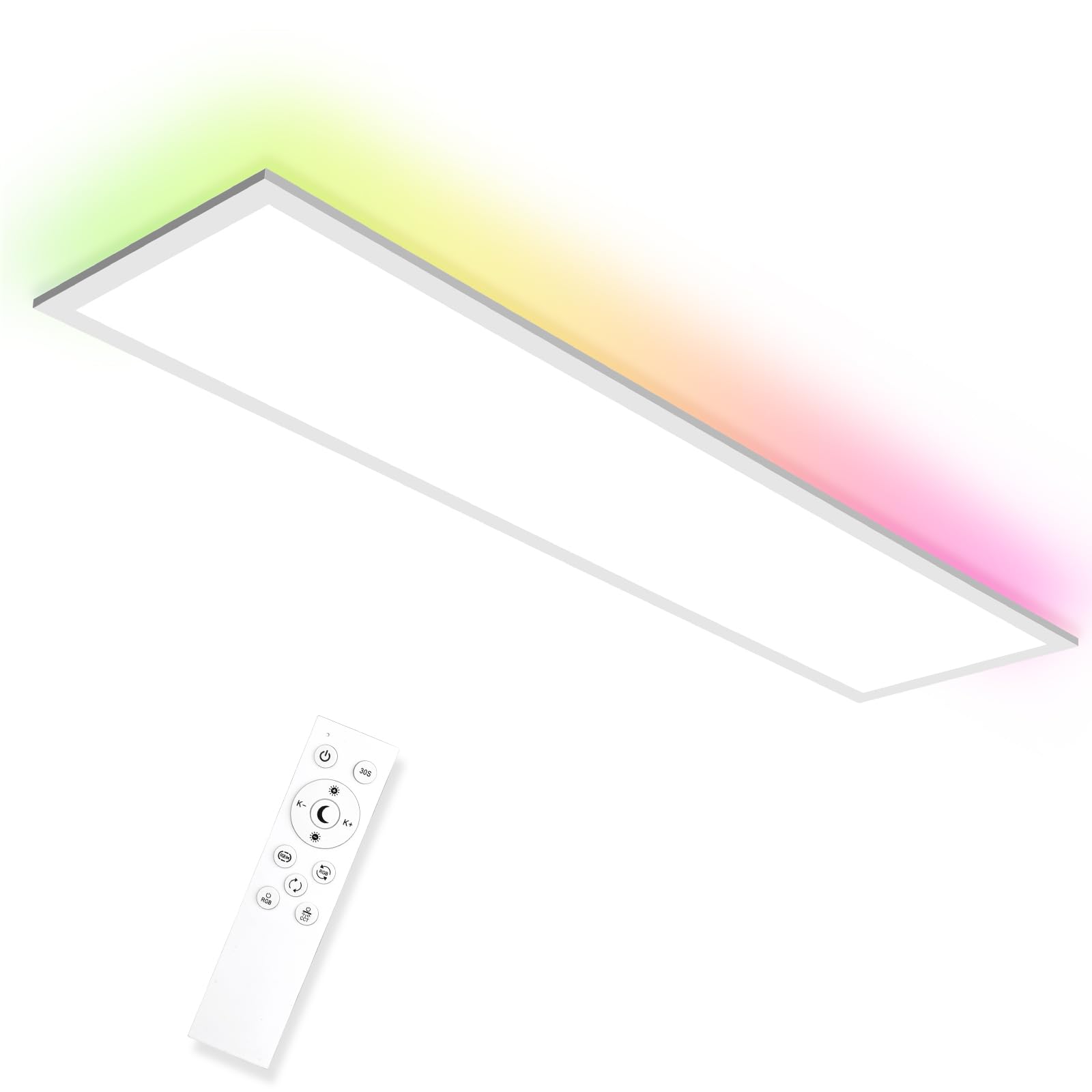 Oraymin 3er-Pack LED Deckenlampe mit Fernbedienung 100x25 CM, 30W 3300LM LED Panel Deckenleuchte, 3000K-6500K Wohnzimmer Lampe, Ceiling Lighting als Flur Lampe, Deckenleuchte Kinderzimmer