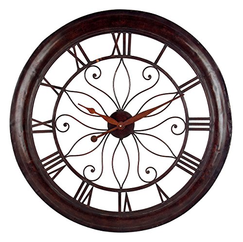 IMAX 1003 Oversized Wall Clock - Open Back Round Wall Clock, Analogue Clock for Hotel, Living Room, Dining Room. Modern Wall Clocks