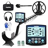 Professional Metal Detector for Adults, High Accuracy Gold Detector kit with 10' Search Coil LCD Backlight, Waterproof 5 Modes & Advanced DSP Chip