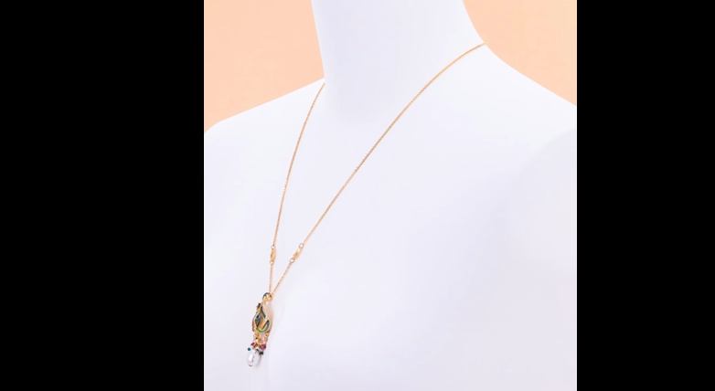 Amazon | [アナスイ]孔雀の羽モチーフ ネックレス SAMN194255XX