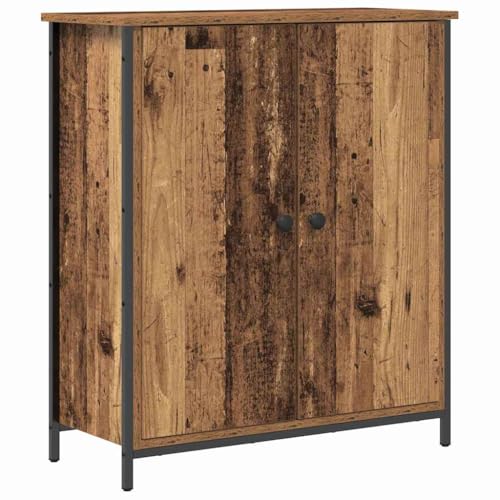 vidaXL Buffet rústico con Dos Puertas de 70 x 30 x 80 cm, Hecho de Madera de ingeniería y Acero Guardar Cosas en el Comedor, Tiene un Acabado Envejecido. Es una Unidad Moderna y elega