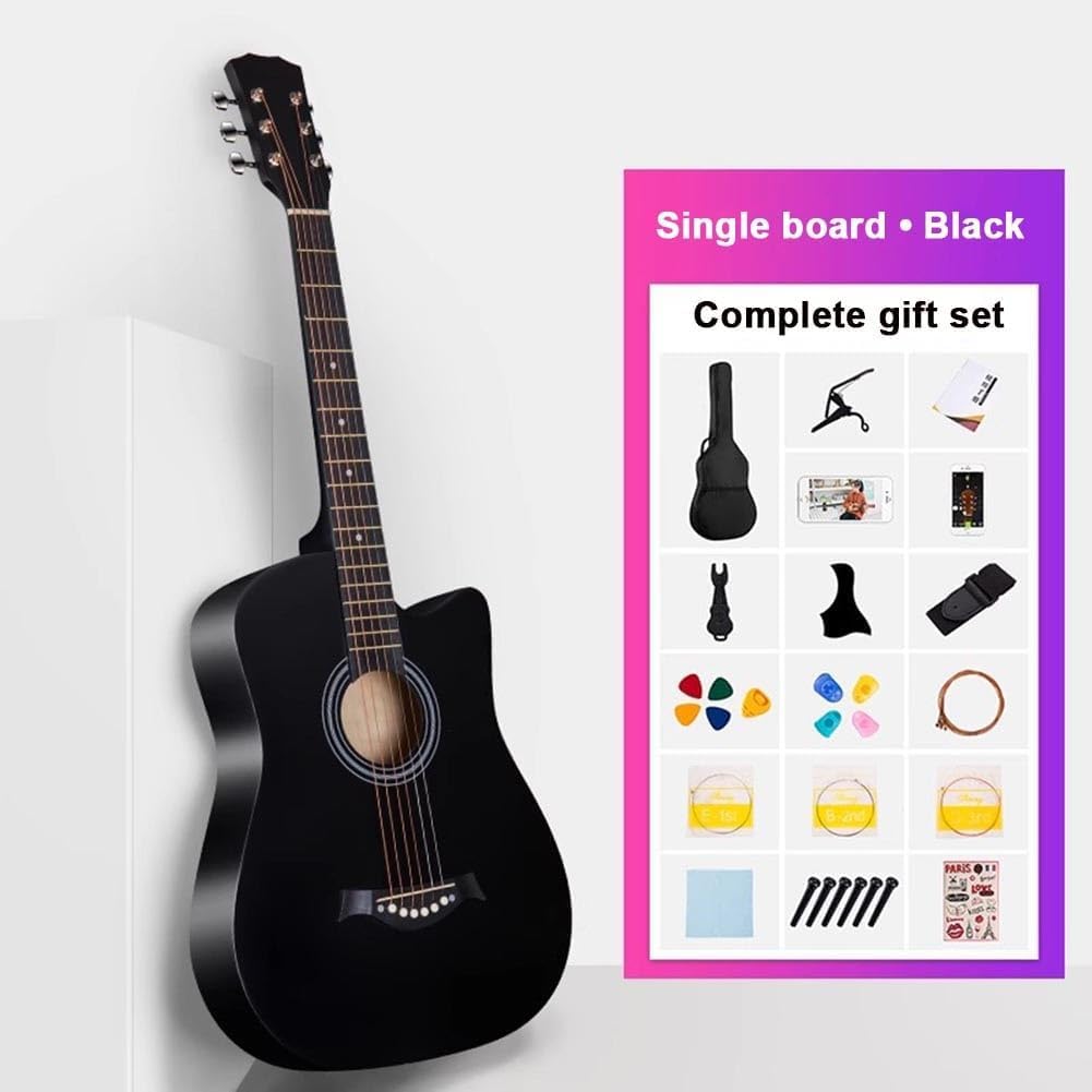 Drewniana gitara akustyczna, 38 cali/40 cali/41 cali 6-strunowa gitara akustyczna ze strunami stalowymi, Podstawowy samouczek dla początkujących dorosłych,Natural wood,41in