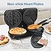 Double Belgian Waffle Maker with 2 Adjustable Temp Knobs, Electric Waffle Machine with Indicator Light, Nonstick Heart Waffle & Classic Waffle Iron, Breakfast Maker, Easy to Clean, Silver