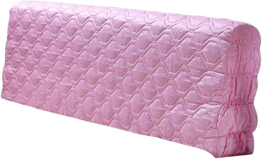 Luxury Silk Bed Head Cover or Quilted Slipcover - Stretchable Side, Phone Storage Bags, Machine Washable - Perfect for Bedroom Decor and Wedding Deco - Pink