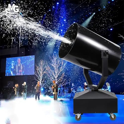 Máquina de nieve para fiestas y escenarios, 4000 W, cabeza oscilante de 120 grados, rango de pulverización de 15-20 metros y cobertura de 150 m2, tamaño ajustable de copos de nieve, apta para interiores y exteriores miniatura 1