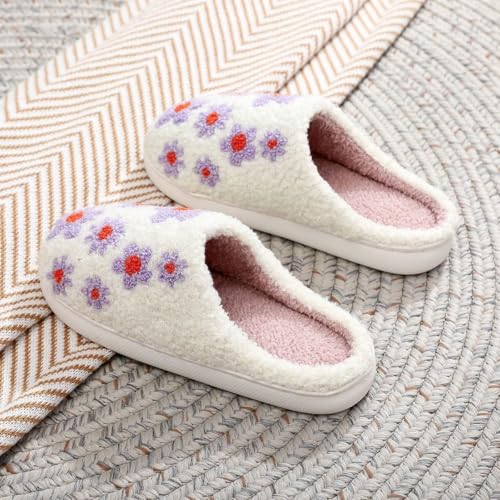 Image of Cozy Furry House Slippers for Women /Men Cute Warm Indoor Non-Slip Winter Cozy Shoes