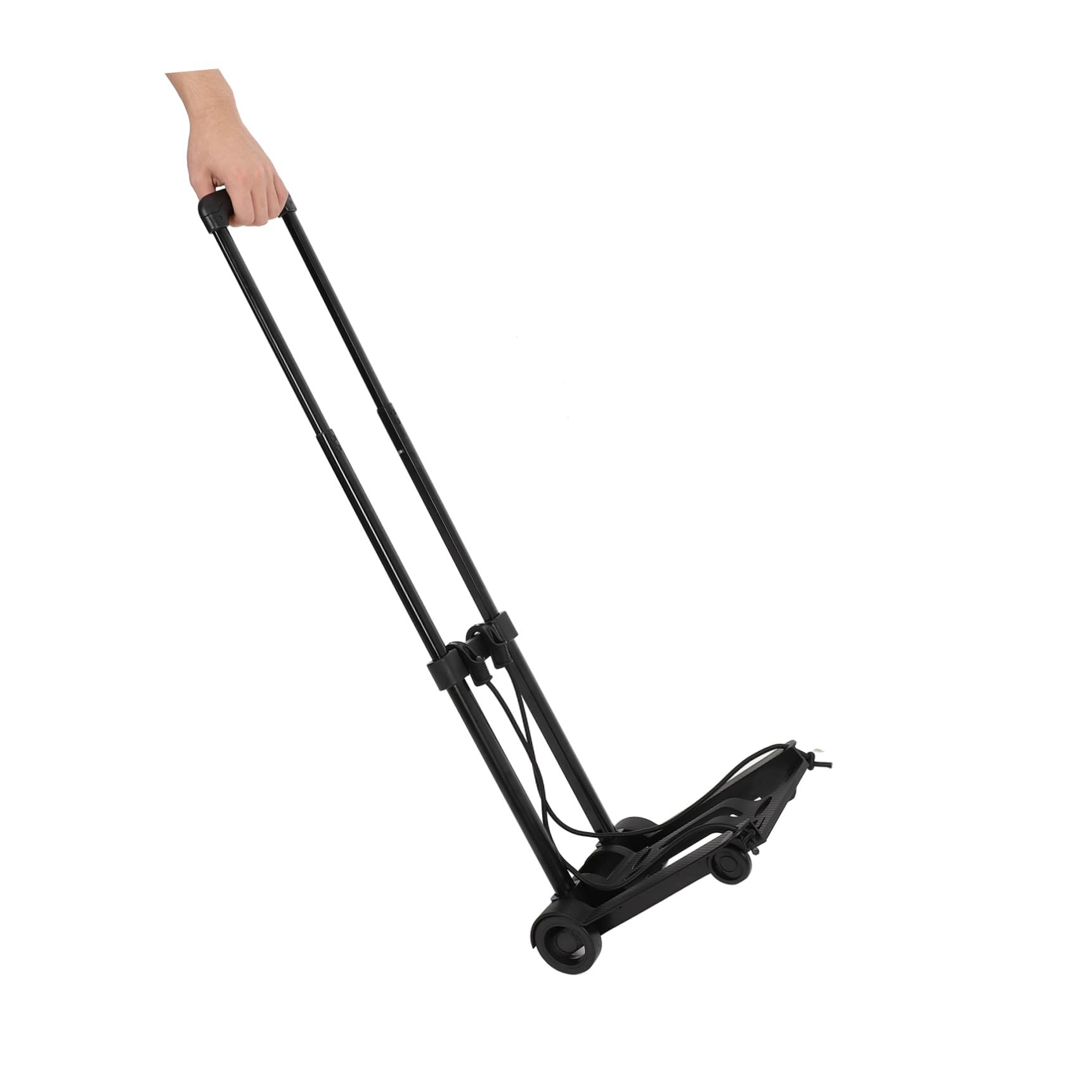 Carrito Plegable de Mano Ruedas Giratorias, Base Reforzada de Plástico y Estructura de Hierro para Mudanzas y Viajes Compactos