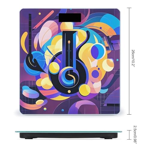 Báscula de baño digital con vidrio templado diseño música miniatura 2