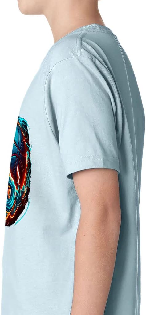 Basketball Flames Kids' Classic Fit T-Shirt - Ball on Fire T-Shirt - Blue Flames Classic Fit Tee