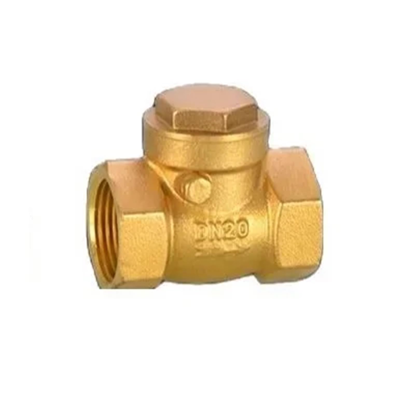 1Piece Brass 1-Way Swing Check Valve Backflow Prevention Non Return(Horizontal,1")