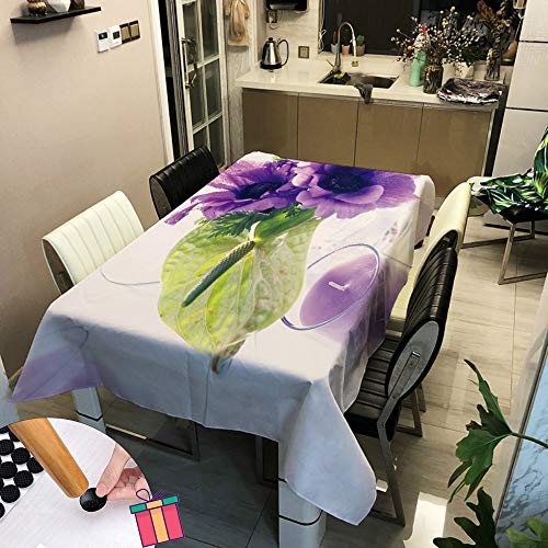 Morbuy Mantel Rectangular Planta Verde 3D Impresión Manteles De Mesa Impermeable Antimanchas Lavable Manteles Para Cocina O Salón Comedor Decoración Del Hogar (Verde Oscuro,140x140cm