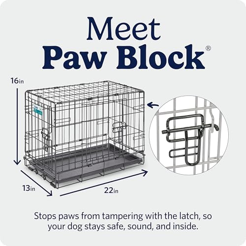 Image of MidWest Homes for Pets 22-Inch iCrate for Extra-Small Breeds, Up to 15 lbs, Double Door Folding Dog Crate with Divider Panel, Leak-Proof Tray & Secure Latches, Portable, Durable & Easy to Assemble
