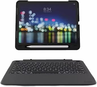 ZAGG Slim Book Go Ultra Slim Keyboard & Detachable case for iPad Pro 11-inch Gen 2, Gen1 - Magnetic-Hinged Keyboard, Multi-Device Bluetooth Pairing, Durable