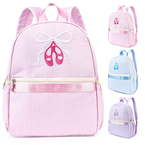 KUIRAN Dance Backpack for Girls 7L Cute Dance Bag for Dancer Lightweight Small Gym Sport Weekender Ballet Travel Bag Pink