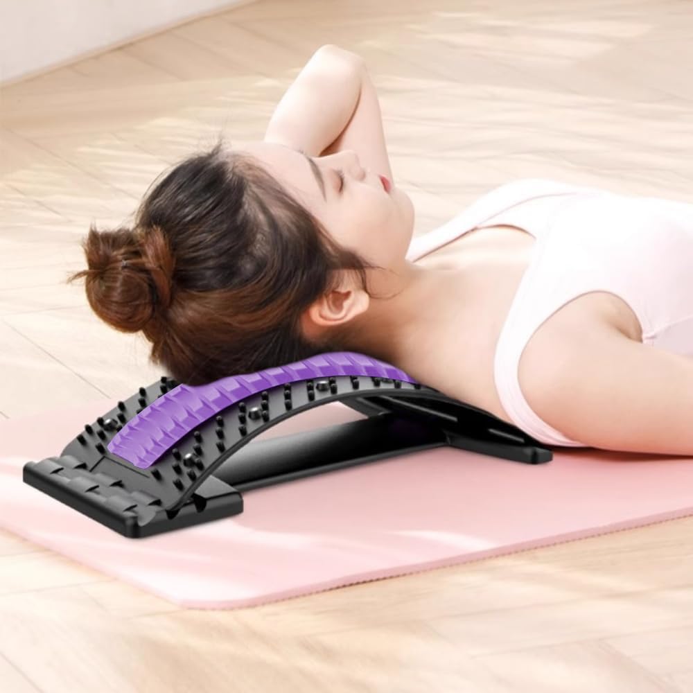 Tavoletta lombare multifunzionale, correttore postura, stiratore e massaggiatore per sollievo cervicale/vertebrale, design portatile con terapia magnetica e punti di digitopressione