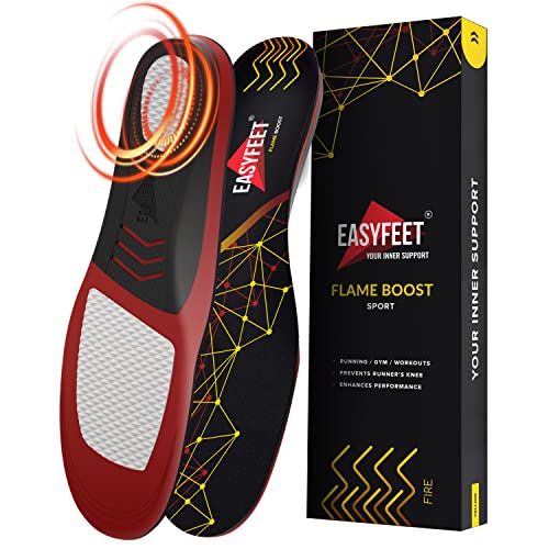 Image of Running & Sport Insoles for Men & Women - Athletic Sneaker Inserts | Shock Absorption, Energy Return, Cushioned, Basketball, Walking, Hiking, Tennis, Cleats, Gym Training, Arch Support