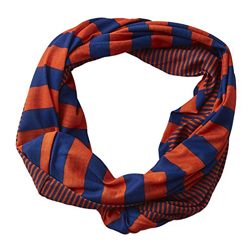 Tickled Pink Women's Game Day Sports Team Apparel Scarf or Wrap, Striped Chevron, Blue/Orange, 10 x 31 Tickled Pink Women's Game Day Sports Team Apparel Scarf or Wrap, Striped Chevron, Blue/Orange, 10 x 31"