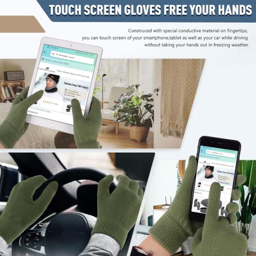 Image of FZ FANTASTIC ZONE Winter Beanie Hats Scarf Touchscreen Gloves for Men Women