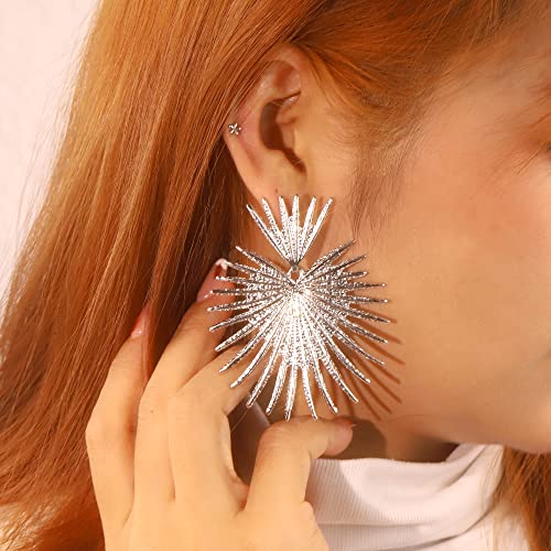 6 Pairs Bmadge Statement Earrings Set for Women, Large Silver Gold Geometric Earrings Hypoallergenic Dangle Earring Jewelry Gifts4