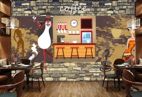 Papier peint café 3D mural idéal pour sublimer un salon de thé chic - 3