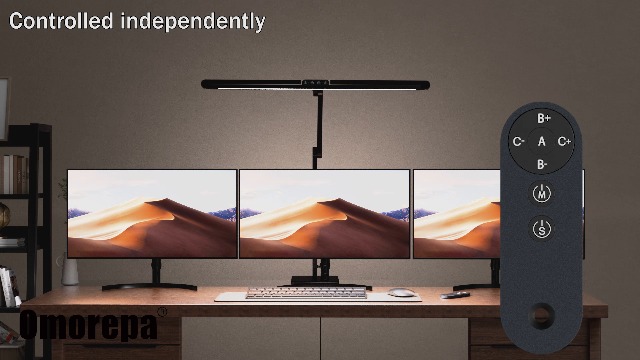 Image of Omorepa 36W 3000LM Ultra Bright Architect Desk Lamp with Base, 47.4Inches Wide Tall Overhead Desk Light for Home Office, Dimmable Table Light with Remote for Desktop Working,Drafting,Reading