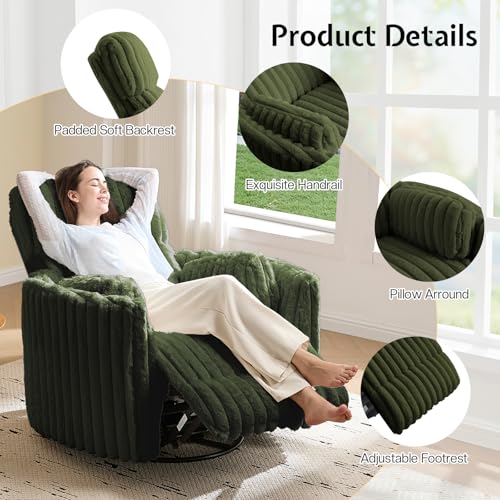Sillón reclinable plegable de tela verde menta miniatura 7