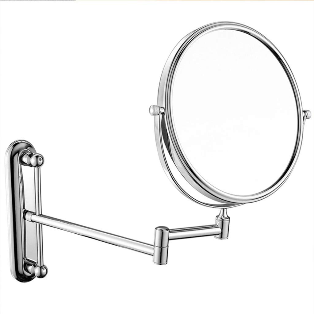 Miroir de maquillage extensible avec zoom grossissant et double face pour détails précis