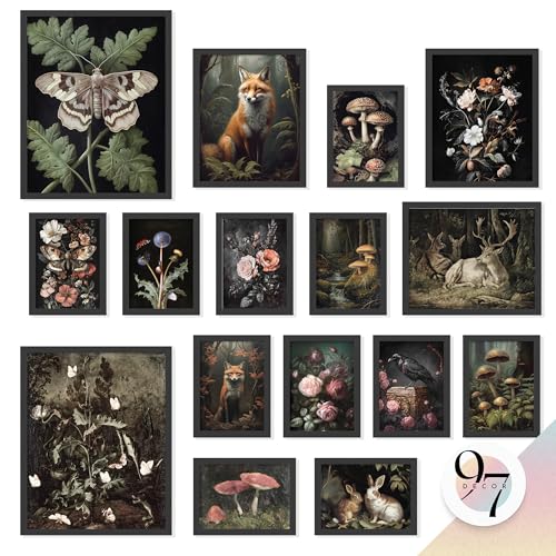 Affiches de champignons pour créer un coin lecture cosy à l'ambiance forêt