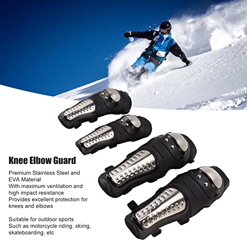 Knee Elbow Pads, Sport Protective Gear Set Adjustable Ergonomic Design Breathable For Motorcycle Riding #TOP6